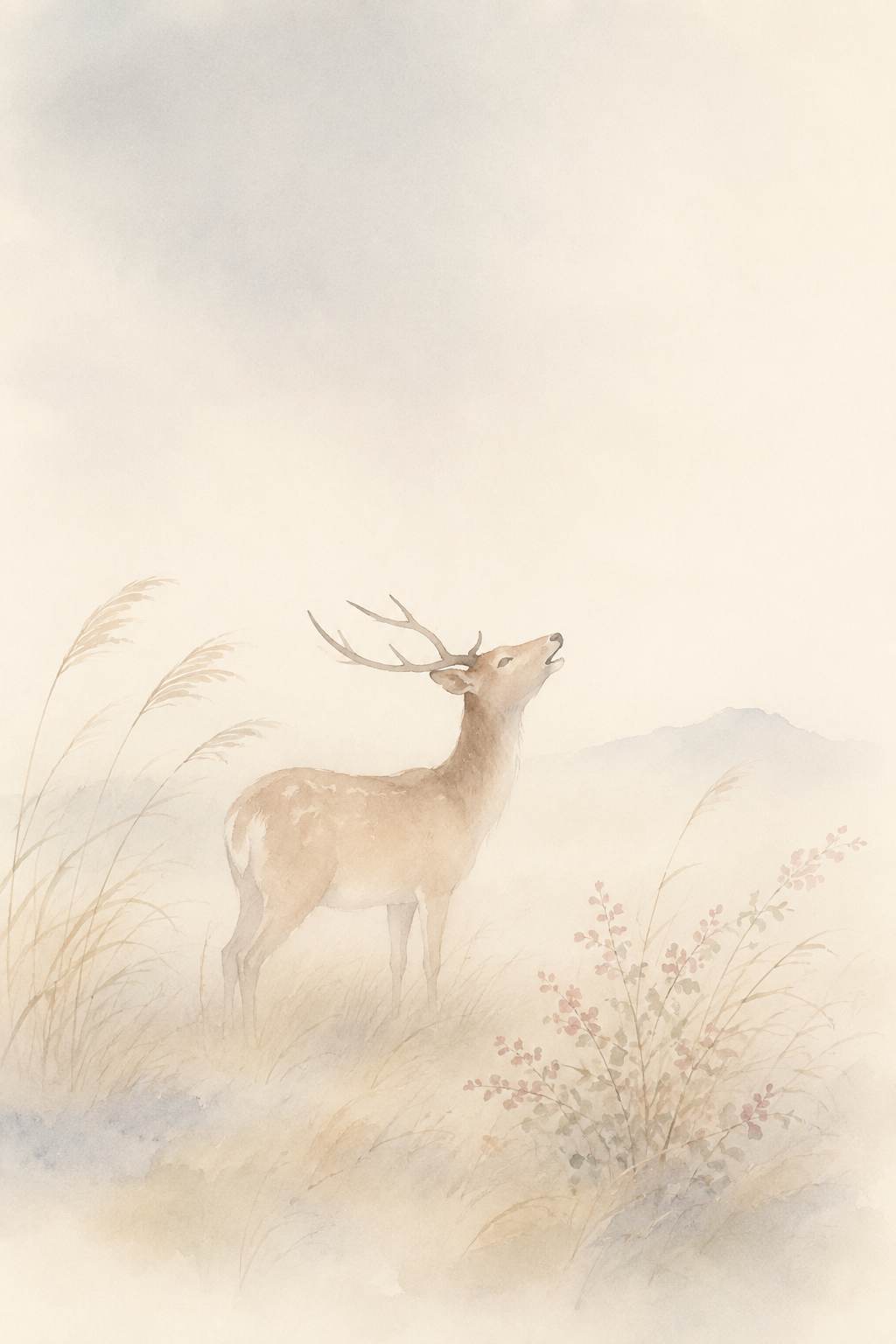 そでの露 秋野の鹿