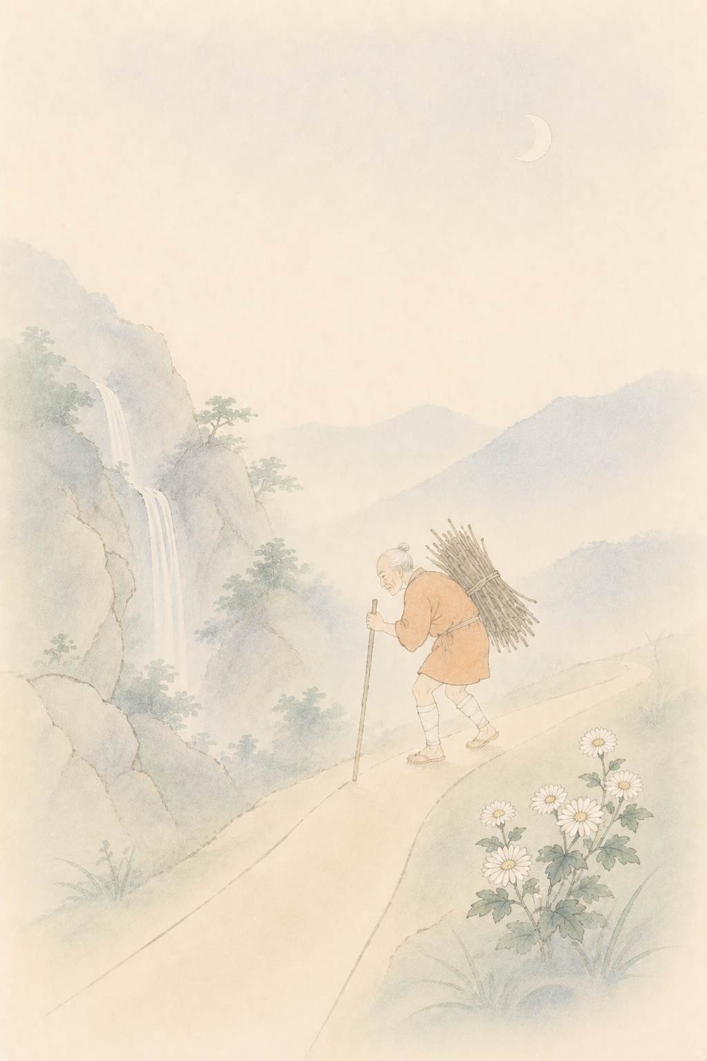 山賤 柴を負ふ山路