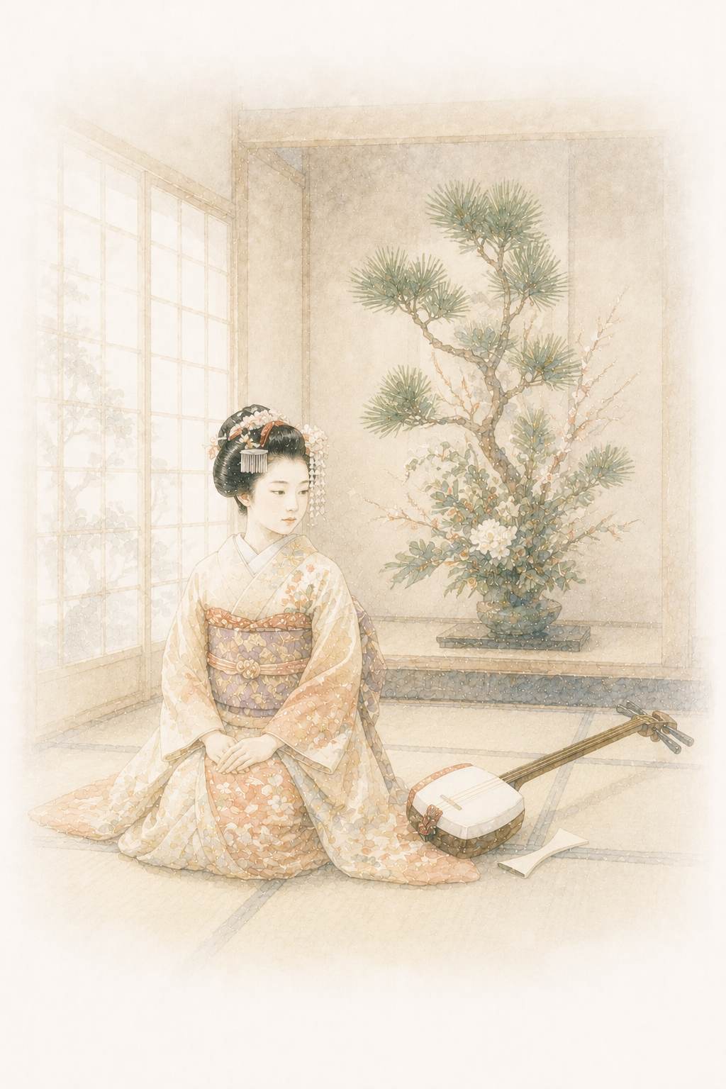 松の緑 半玉の披露目
