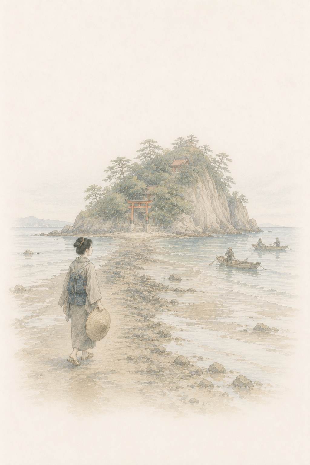 江の島 引き潮の砂州