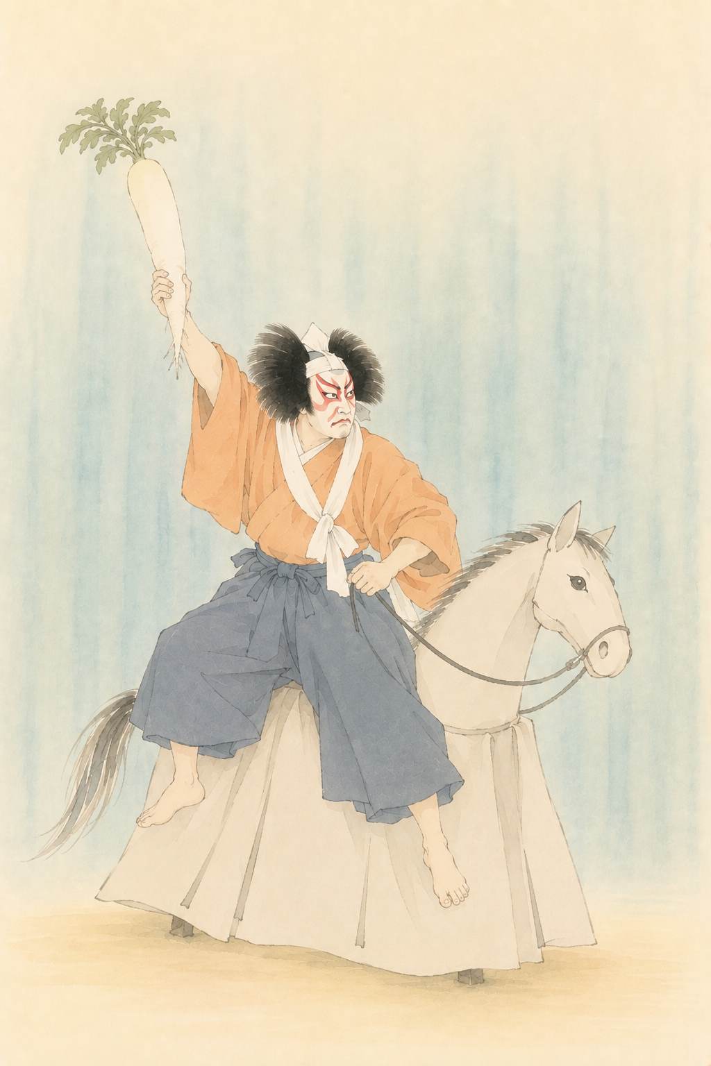 矢の根 荒事_大根の鞭